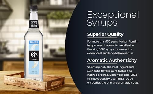 Image of 1883 Sugar Free Sweetener Syrup,Perfect Flavored Syrup for Hot & Iced Beverages,1 Liter Plastic Bottle
