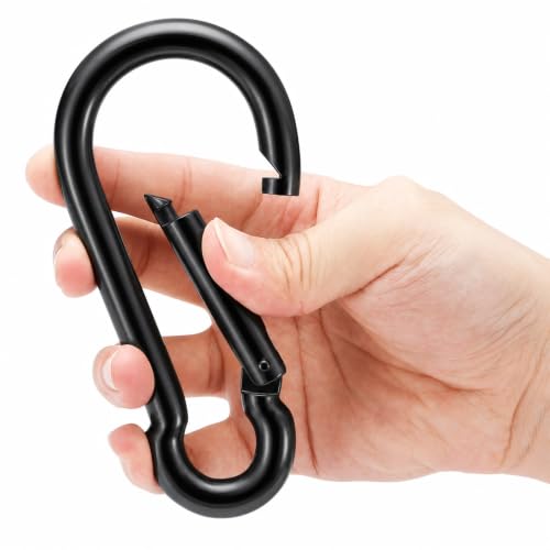 Image of Stainless Steel Spring Snap Hook Carabiner - 304 Stainless Steel Caribeener Clips, Set of 6