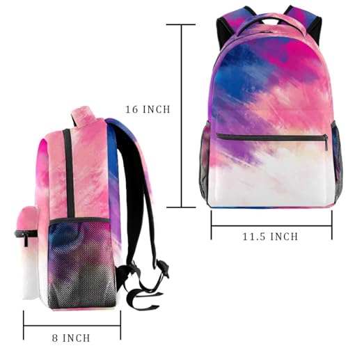 Sac à dos dégradé de rose multicolore au design original pour adolescents - 2