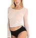 JnZeBly Womens Sheer See-Through Gauze Crop Tops