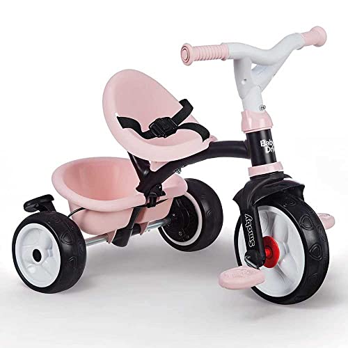 Smoby - Tricycle Baby Driver Plus Rose - Vélo Evolutif Enfant Dès 10 Mois - Roues Silencieuses - Frein de Parking - 741501