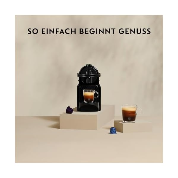 Nespresso De'Longhi EN 80.B Inissia Kapselmaschine, Hochdruckpumpe und Energiesparfunktion, Automatische Power Off 9 Minuten, Tassenfüllmenge für Espresso und Lungo, 0.7 l Wassertank, Schwarz – Bild 3