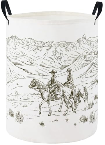 Image of Baby Laundry Hamper Basket Baby Hamper for Nursery Boy and Girl Cute Storage Bin Organizer Boho Room Decor(Cowboy)