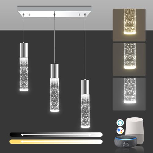 OKELI Smart 3-Light LED Pendant Lighting for Kitchen Island, 18W