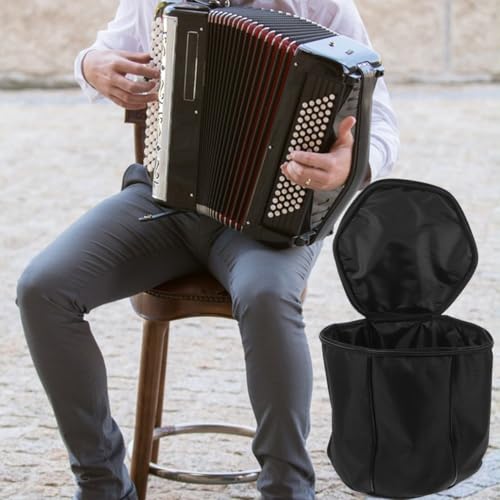 Whamvox 1Pc Concertina Accordion Storage Bag Handheld Organizer Pouch with Zipper Portable Protective Case for Musical Instrument Accessories 8.26X8.26X8.07In - Thumbnail 2