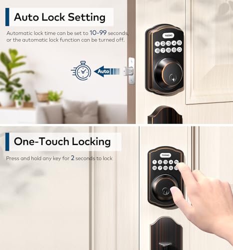 Teeho TK001H Keyless Entry Door Lock Deadbolt With Handle Set- Electronic Digital Keypad Deadbolt thumb #2