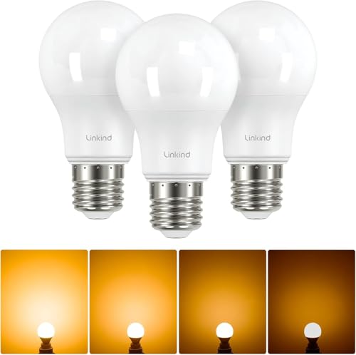 Linkind 7.3W Dimmbar E27 LED Lampe, ersetzt 60 Watt, 2700 Kelvin Warmweiß 806Lm E27 A60 Edison Birne mit 220° Abstrahlwinkel Dimmbar Leuchtmittel, 3 Stück