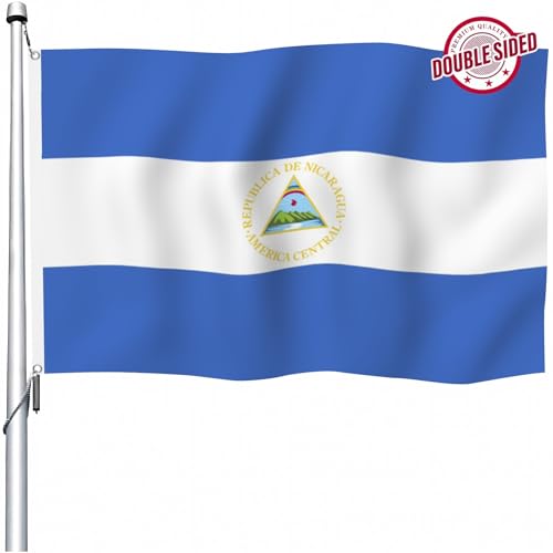 Drapeau du Nicaragua 180x300cm grand format double face avec 2 oeillets