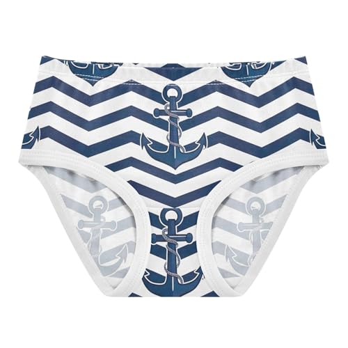 Cotton Girls Underwear Toddler Navy Blue Anchor White Blue Cute Panties Girl Bright Briefs Underpants 2t
