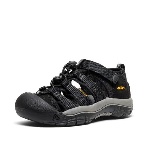 KEEN Unisex-Child Newport H2 Closed Toe Water Sandals, Black/Keen Yellow, 11 Little Kid