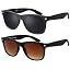 Set of 2 Matt Black, glasses: gray/brown gradient