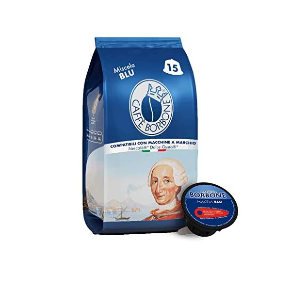 Caffè Borbone Café Mezcla Azul - 90 cápsulas (6 paquetes de 15) - Compatibles con las Cafeteras Nescafé®* Dolce Gusto®*