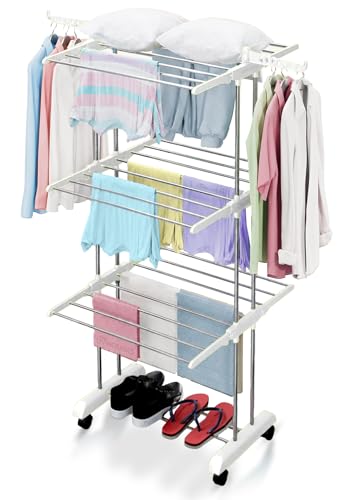 LIVINGBASICS 3 Tier Premium Heavy Duty Stainless Steel Foldable C...
