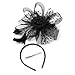 Fascinators Hats 20s 50s Pillbox Hat Cocktail Tea Party for Women (Black, One Size)