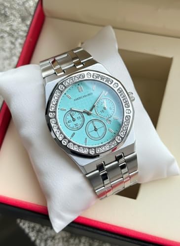 Image of AMERICANVIBER Diamond-Studded Men's Analog Watch with Adjustable Belt