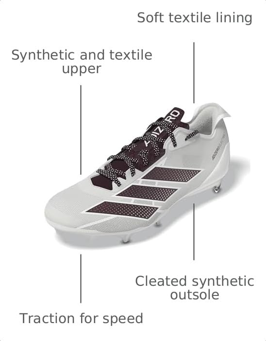 Image of adidas Mens Adizero Electric Football Sneakers Shoes - White