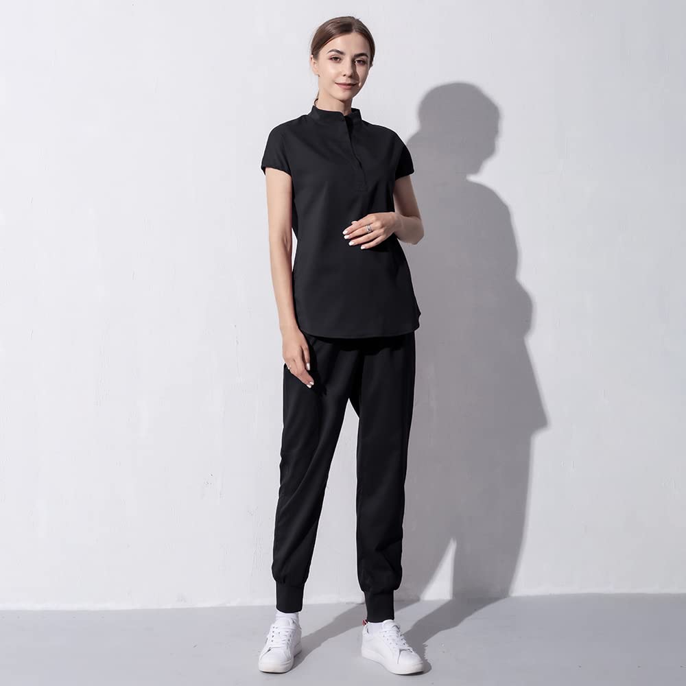 VIAOLI Scrub Suit Top & Pant Jogger Dentist Nursing Scrubs for Women Set Leisure Doctor Service Spa Pet Grooming Sets