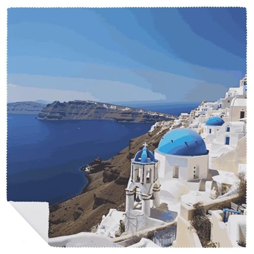 Servilletas de Tela Santorini Greek Island Vista al Mar 2 Piezas miniatura 6