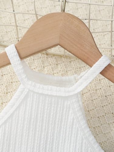 SOLY HUX Toddler Girl's Fringe Trim Halter Top Sleeveless Summer Boho Crop Cami Tops4