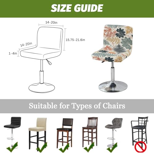 Image of FUANGUI Bar Stool Covers with Backs, 2 Pack Stretch Bar Stool Chair Covers, Knitted Jacquard Bar Stool Covers,Washable Bar Chair Covers Swivel Barstool Slipcovers,13