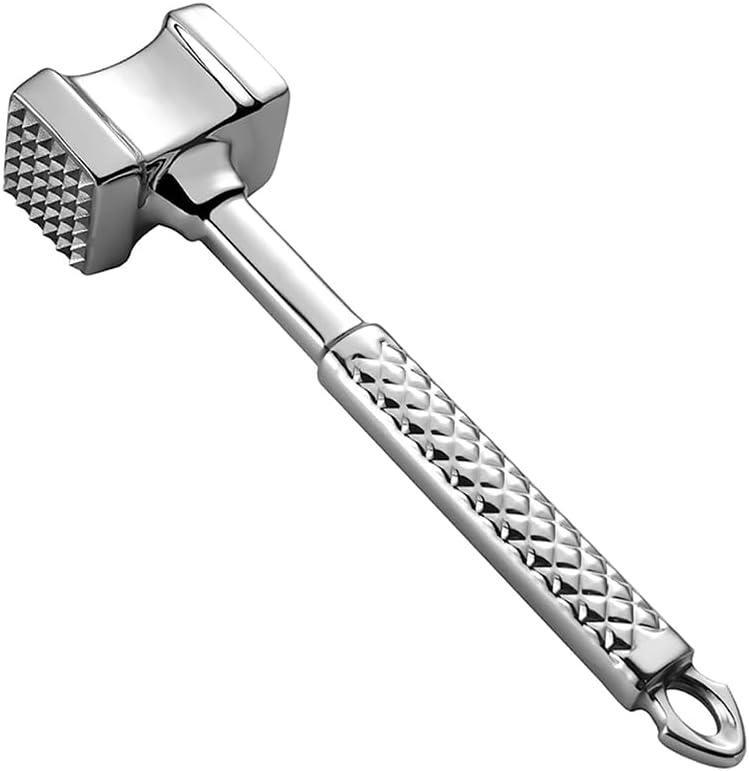 304 Stainless Steel Meat Tenderizer Hammer, Dual Sided Meat Mallet Pounder for Beef, Steak & Poultry - Kitchen Tools
