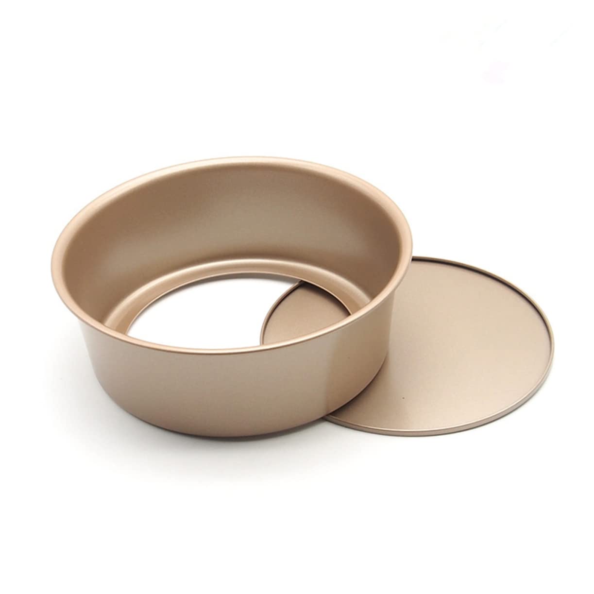 GRIRIW 8 Inch Removable Loose Bottom Cake Pan Non-stick Coating Stainless Steel Lightweight Sturdy for Baking