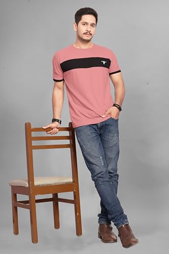 Image of Men's Polister Solid Round Neck Half Sleeve Shirt(D P K P-1284)