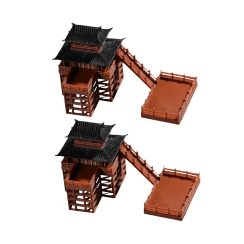 FELTECHELECTR 2piezas Adornos De Micropaisaje Mini Estatuas De Pabellón Accesorios De Jardín Zen Decoración Japonesa