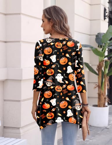 Image of Zeagoo Womens Tops 3 /4 Sleeve Loose Fit Dressy Tunics Plus Size Boho Shirts