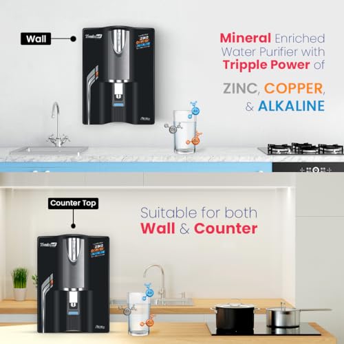 Image of Thunderwell MASTER ZX RO Water Purifier for Home | Zinc Copper Alkaline | 10 Stage Purification | TDS Controller | 9L Storage Tank | Black