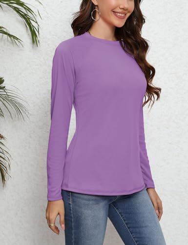 Women Plus Size Rash Guard Light Weight Long Sleeve Swim Shirt Quick Dry UPF50 Swimsuit Top3