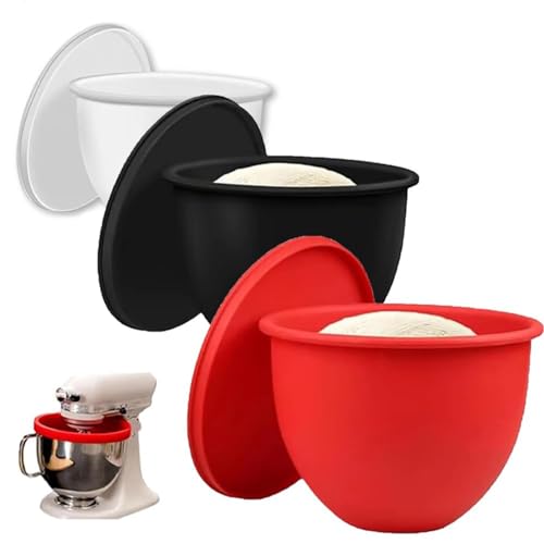 Nouveaux inserts en silicone, insert en silicone pour bol Kitchen Aid, inserts pour bol de mélange avec couvercles, bols de remplacement pour mélangeur de 5...