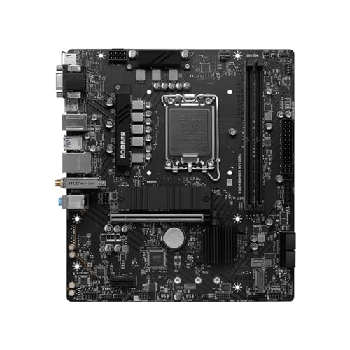 Image of MSI B760M Bomber WiFi DDR4 Motherboard, Micro-ATX - Support Intel Core 14th / 13th / 12th Gen Processors, LGA 1700 - DDR4 Memory Boost 4800MHz /MAX, PCIe 4.0 x16 Slot, M.2 Gen4 Slot