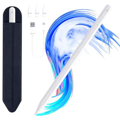 Lápiz Capacitivo para iPad de 11 y 10ª generación, Carga más rápida de 14 Minutos, con Soporte para lápices, rechazo de Palma (Blanco)