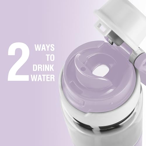 Image of MILTON Navi 800 2-in-1 Lid Sip or Gulp Water Bottle 800 ml | Sturdy Handle I BPA Free| Food-Grade | One-Touch Open | Leak-Proof | Ideal for Office, School, College, Gym, Violet