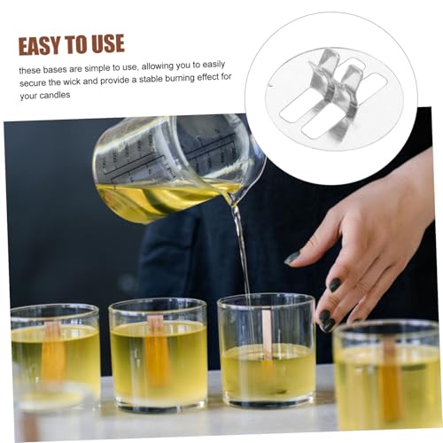 Base metálica para mechas de vela PRETYZOOM 100 pcs miniatura 3