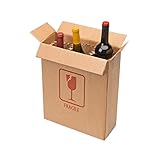 U-Haul Corrugated 3 Bottle Wine Shipping, Moving, & Packing Kit - Includes a 12-1/8” x 4-5/8” x 14-1/2” Box & Corrugated Protection Inserts