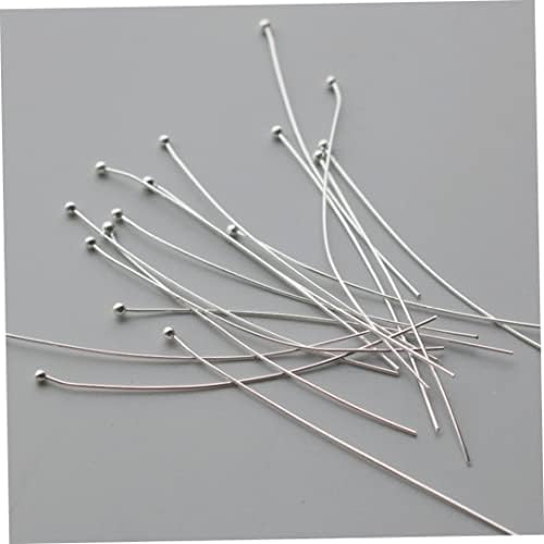 Rachlicy Jewelry Making Head Pins Platinum Silver Plated Brass Ball Head Pins for Earrings Jewelry Making 200pcs 50mm