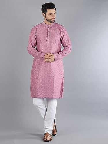 Image of Uri and MacKenzie Embroidery Silk Men's Kurta Pyjama Set