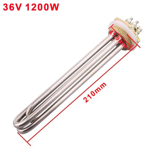 DERNORD 36V Warmwasserbereiter Element 1200 Watt 1.25Inch 41.9MM Kupfer Flansch Heizelement Ersatzteil