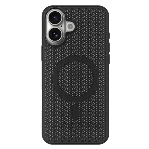Image of Pikkme Back Cover for iPhone 17 | Honeycomb Cooling Design | Silicone Heat Dissipation | Mag-Safe Compatible | Shockproof Camera Protection Bumper Case (Black)