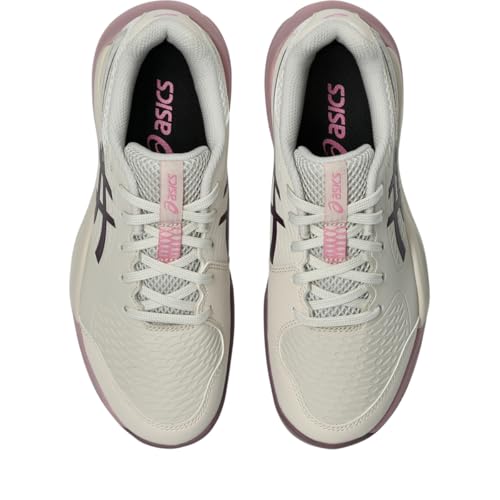 ASICS Kid's Gel-Resolution X GS Tennis Shoes, 4.5, Soft Oat/Dark Aubergine - image 7