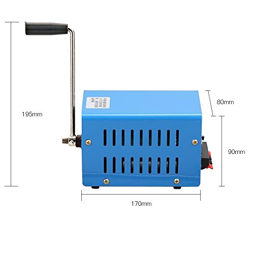 Domary Gerador de manivela manual portátil multifuncional externo de 20 W Fonte de alimentação de so