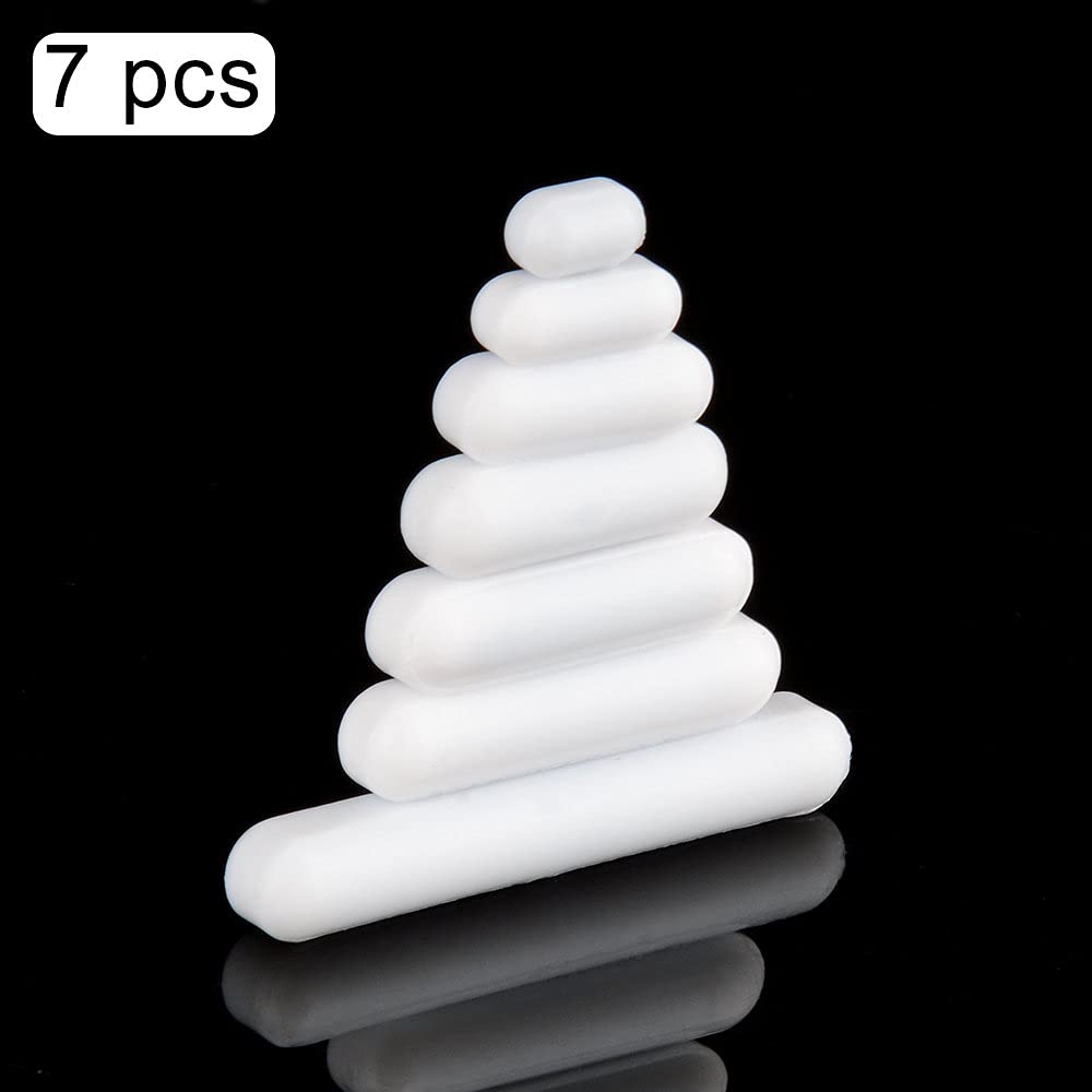 stonylab Zestaw 7 sztuk pałeczek magnetycznych z PTFE, powlekane PTFE, mieszadło magnetyczne, białe mieszadło do mieszadła, zestaw mieszańców, różne rozmiary, 7 szt