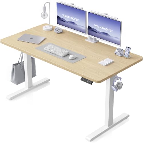 WALKINGDESK Höhenverstellbarer Schreibtisch 120 x 60 cm, Eiche – Ansicht 1
