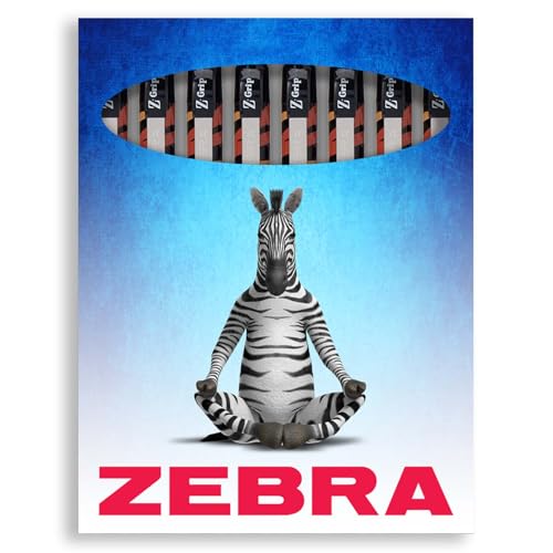 Zebra Z-Grip Pen Funky - Animal Pattern Novelty Retractable Ballpoint Pens - Black Ink - In Envelope Gift Packaging - 8 Pack (Tiger) - Image 2