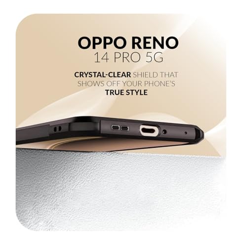 Image of Back Cover Case + Screen Protector for Oppo Reno 14 Pro 5G | Transparent Black | TPU & PC Anti Yellow Mobile Phone Case Cover for Oppo Reno14 Pro / Reno14 Pro 5G | 360 Degree Protection