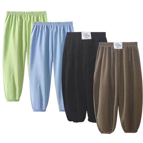 Kids' Breathable Quick Dry Ice Silk Mosquito Pants Kids, Loose Anti-Mosquito, Sun Protection, Elastic Waist, Cuffed Ankles