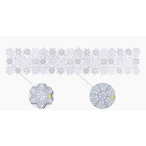   Christmas-Table-Runner-Embroidered-Snowflake-Christmas-Table-Decorations-Sparkle-White-54-inches-Long-Cutwork-Sequin-Silver-Glitter-Shiny-Applique-Holiday-Festive-Dining-Decor-New-Year-1-Piece