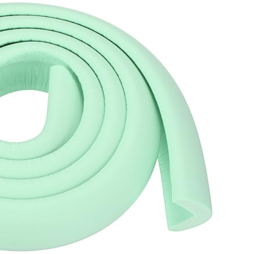 M METERXITY 4-Pack Corner Guards Edge Protectors, 6.5 Ft/2m Soft NBR Rubber Foam Bumper Guard L-Shape for Furniture Corner/Fireplace/Table Edge [Light Green]